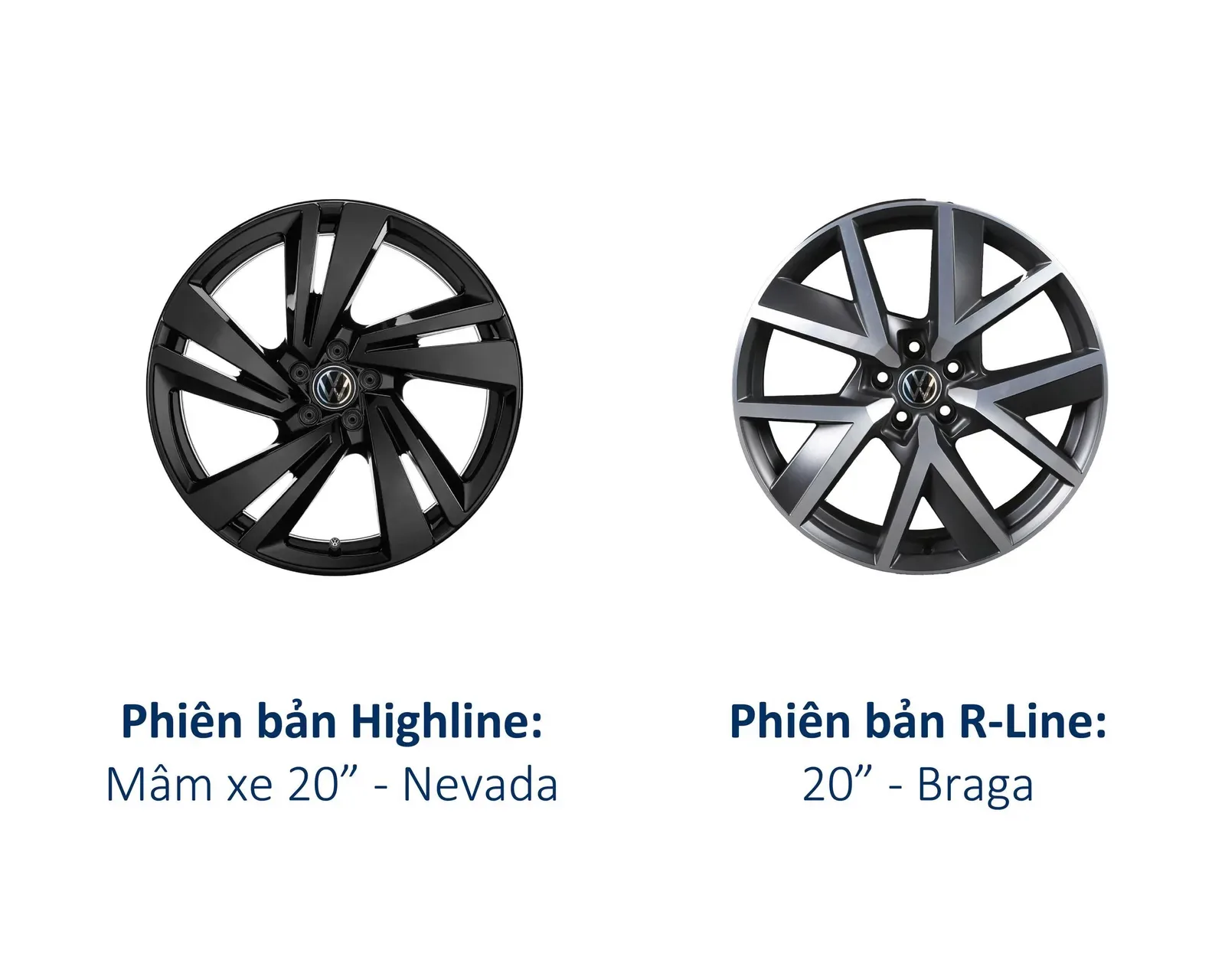 Mâm xe của 2 phiên bản R-line và Highline